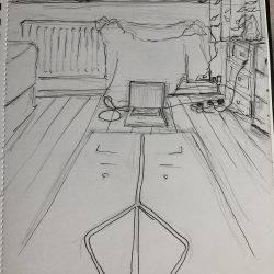 Helen-Ryan-11-Yoga-Mat-And-Laptop-In-Room---Pencil-And-Gel-Pen