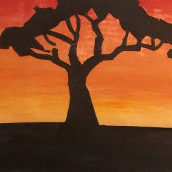 Lee-Barrrett-Woods-11,Sunset_Tree,Watercolour